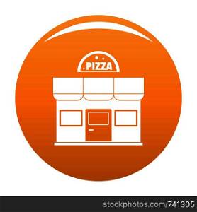 Pizza shop icon. Simple illustration of pizza shop vector icon for any design orange. Pizza shop icon vector orange