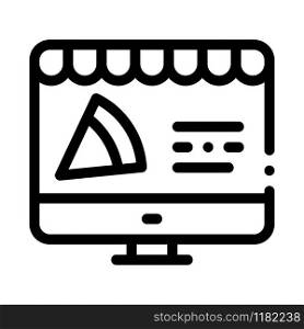 Pizza Site Order Icon Vector. Outline Pizza Site Order Sign. Isolated Contour Symbol Illustration. Pizza Site Order Icon Vector Outline Illustration