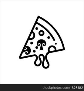 Pizza Slice Icon, Fast Food Icon Vector Art Illustration