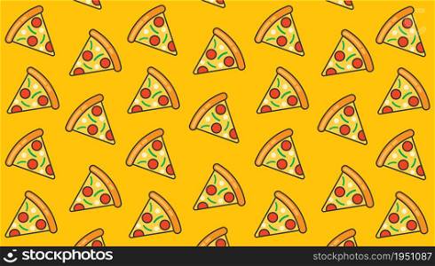 Pizza slice pattern background. vector illustration