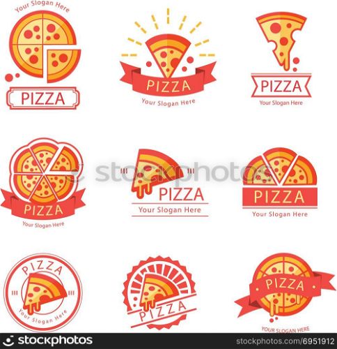 pizza theme. italian pizza theme fasfood vector art illustration