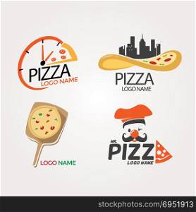 pizza theme. italian pizza theme fasfood vector art illustration