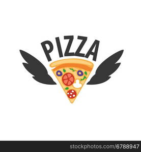 pizza vector logo. Pizza template design logo. Vector illustration of icon