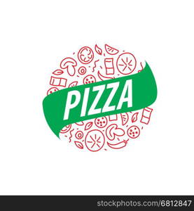 pizza vector logo. Pizza template design logo. Vector illustration of icon