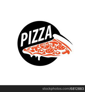 pizza vector logo. Pizza template design logo. Vector illustration of icon