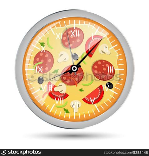 Pizza watch concept vector illustration
