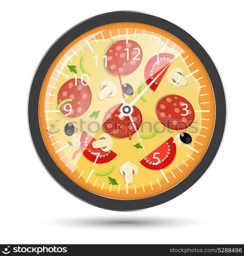 Pizza watch concept vector illustration