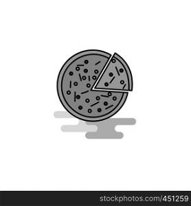 Pizza Web Icon. Flat Line Filled Gray Icon Vector