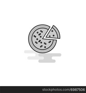 Pizza Web Icon. Flat Line Filled Gray Icon Vector