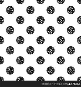 Pizza with olives and mushrooms pattern seamless in simple style vector illustration. Pizza with olives and mushrooms pattern vector