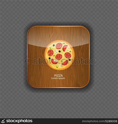 Pizza wood application icons vector illustration
