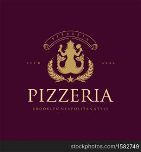 Pizzeria Classic Elegant Logo Restaurants and cafe