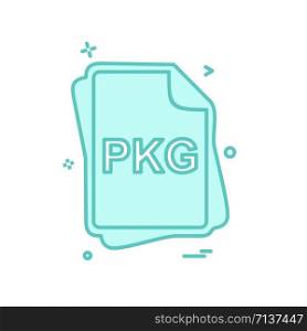 PKG file type icon design vector