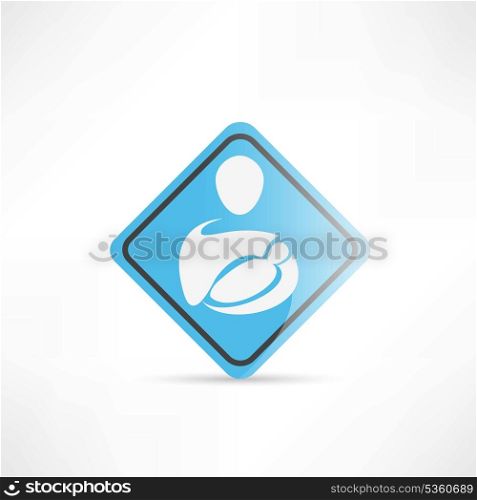 place for mothers with children blue sign icon