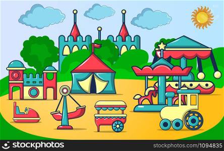 Place for play concept banner. Cartoon banner of place for play vector concept for web, giftcard and postcard. Place for play concept banner, cartoon style