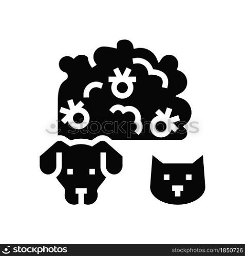 plague domestic animal glyph icon vector. plague domestic animal sign. isolated contour symbol black illustration. plague domestic animal glyph icon vector illustration
