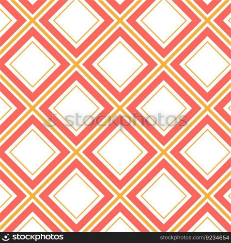 Plaid seamless pattern. Vector fabric print template. Scottish style ornament. Geometric striped red carpet background.