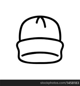 plain beanie with lapel icon vector. plain beanie with lapel sign. isolated contour symbol illustration. plain beanie with lapel icon vector outline illustration