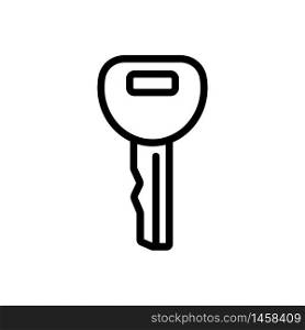 plain metal key icon vector. plain metal key sign. isolated contour symbol illustration. plain metal key icon vector outline illustration