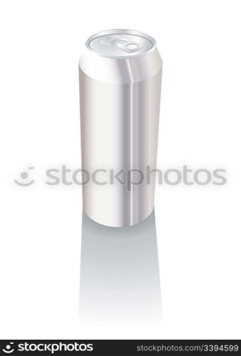 Plain silver metal drinks can with space for your own text
