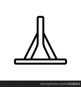 plain wooden with mop supports icon vector. plain wooden with mop supports sign. isolated contour symbol illustration. plain wooden with mop supports icon vector outline illustration