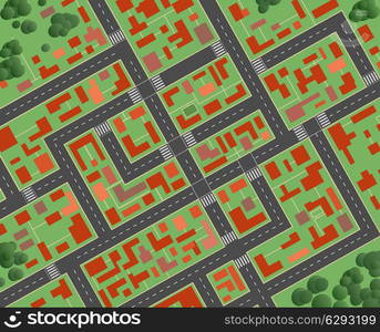 Plan of the city with streets and houses