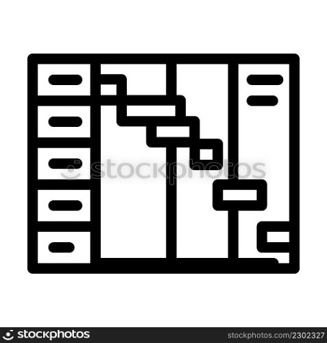 plan of time and tasks line icon vector. plan of time and tasks sign. isolated contour symbol black illustration. plan of time and tasks line icon vector illustration
