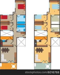 Plan scheme high-rise apartment. For design and creativity. Can be used as background.. Plan scheme