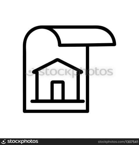 plan the repair of the house icon vector. plan the repair of the house sign. isolated contour symbol illustration. plan the repair of the house icon vector outline illustration