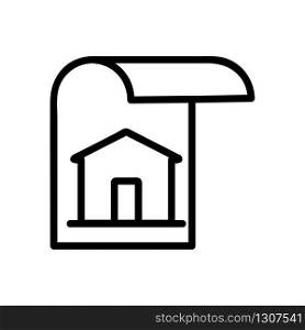 plan the repair of the house icon vector. plan the repair of the house sign. isolated contour symbol illustration. plan the repair of the house icon vector outline illustration