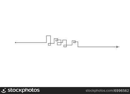 Plane and its track on white background. Vector illustration. Aircraft flight path and its route.. Plane and its track on white background. Vector illustration. Aircraft flight path and its route