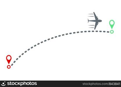 plane and track design, stock vector illustration