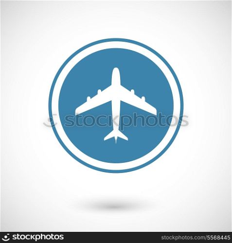 Plane and travel icon isolated vector illustration