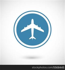 Plane and travel icon isolated vector illustration