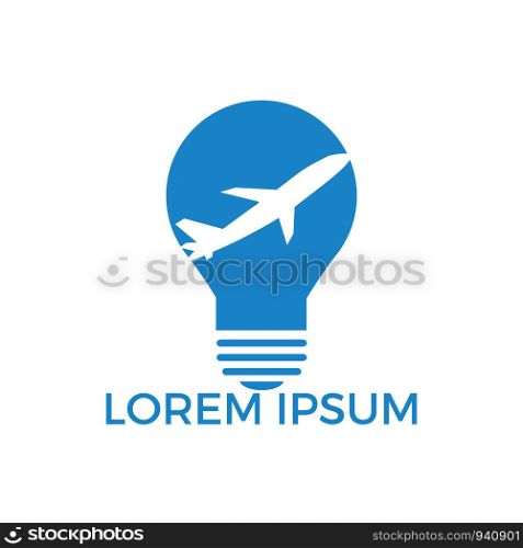Plane Bulb Logo Design.