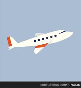 Plane flying, illustration, vector on white background.