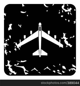 Plane icon. Grunge illustration of plane vector icon for web design. Plane icon, grunge style
