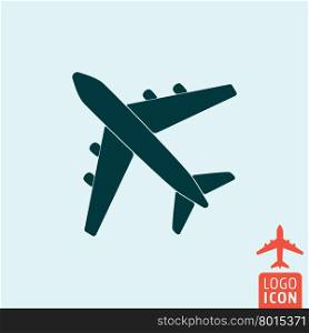 Plane icon. Plane logo. Plane symbol. Silhouette plane icon isolated, minimal design. Vector illustration