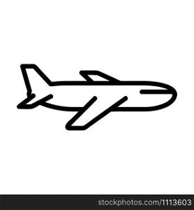 plane icon vector. A thin line sign. Isolated contour symbol illustration. plane icon vector. Isolated contour symbol illustration