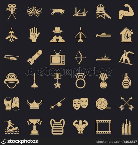 Plane icons set. Simple style of 36 plane vector icons for web for any design. Plane icons set, simple style