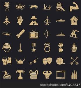 Plane icons set. Simple style of 36 plane vector icons for web for any design. Plane icons set, simple style
