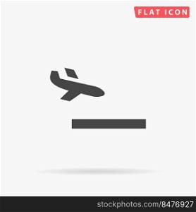 Plane landing flat vector icon. Hand drawn style design illustrations.. Plane landing flat vector icon