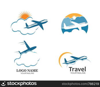 plane logo vector icon illustration design template