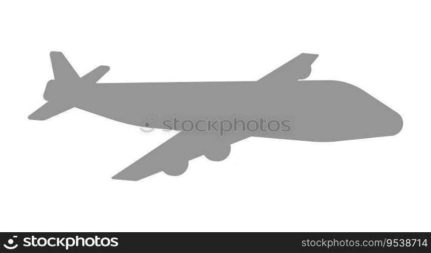 Plane shadow flat monochrome isolated vector object. Flying airplane shade. Editable black and white line art drawing. Simple outline spot illustration for web graphic design. Plane shadow flat monochrome isolated vector object