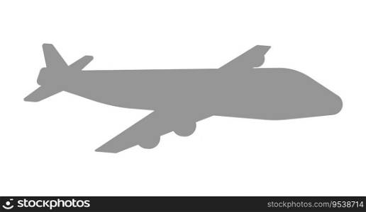 Plane shadow flat monochrome isolated vector object. Flying airplane shade. Editable black and white line art drawing. Simple outline spot illustration for web graphic design. Plane shadow flat monochrome isolated vector object