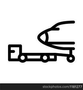 Plane Tow Truck Icon Vector. Outline Plane Tow Truck Sign. Isolated Contour Symbol Illustration. Plane Tow Truck Icon Vector Outline Illustration