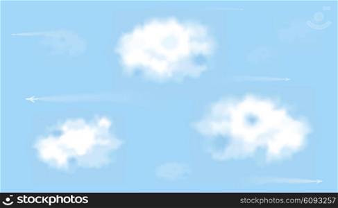 Planes fly in the sky. Vector illustration
