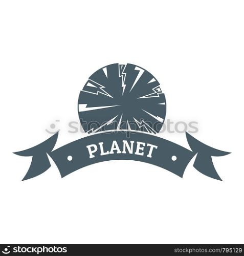 Planet astronomy logo. Simple illustration of planet astronomy vector logo for web. Planet astronomy logo, simple gray style