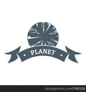 Planet astronomy logo. Simple illustration of planet astronomy vector logo for web. Planet astronomy logo, simple gray style
