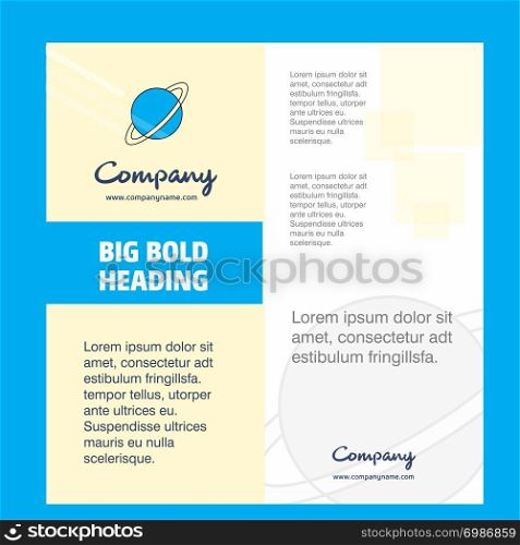 Planet Company Brochure Title Page Design. Company profile, annual report, presentations, leaflet Vector Background